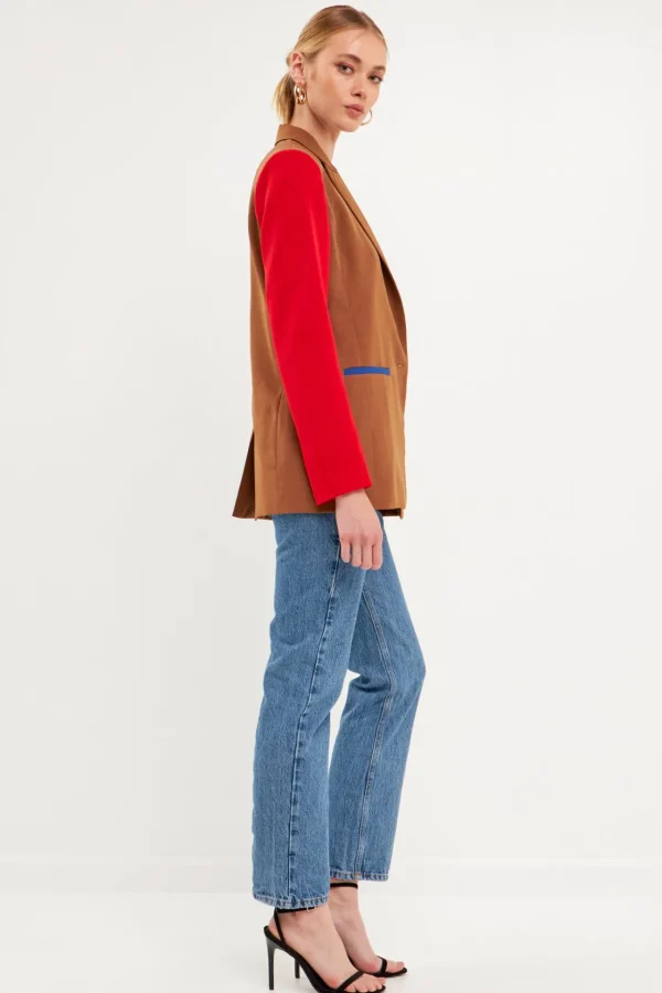 ENDLESS ROSE Blazers | Tops*- Multi Colorblock Blazer BROWNMULTI