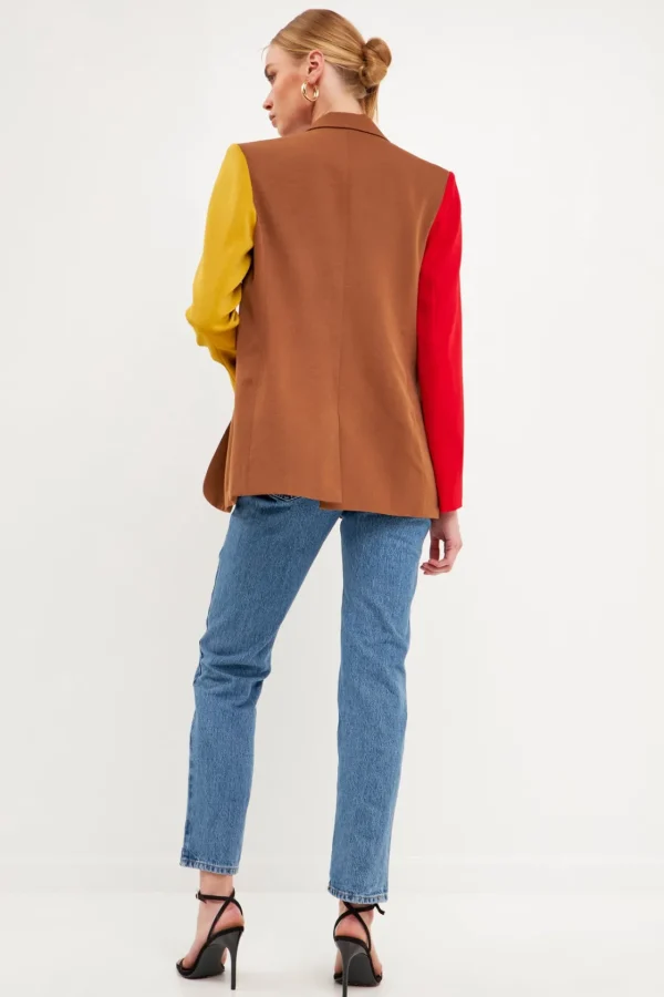 ENDLESS ROSE Blazers | Tops*- Multi Colorblock Blazer BROWNMULTI