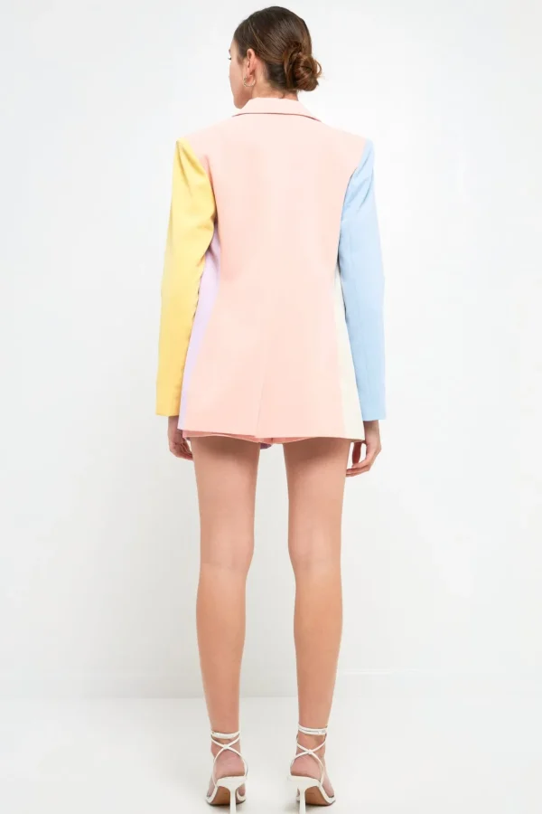 ENDLESS ROSE Matching Sets | Blazers*- Color Block Blazer MULTI