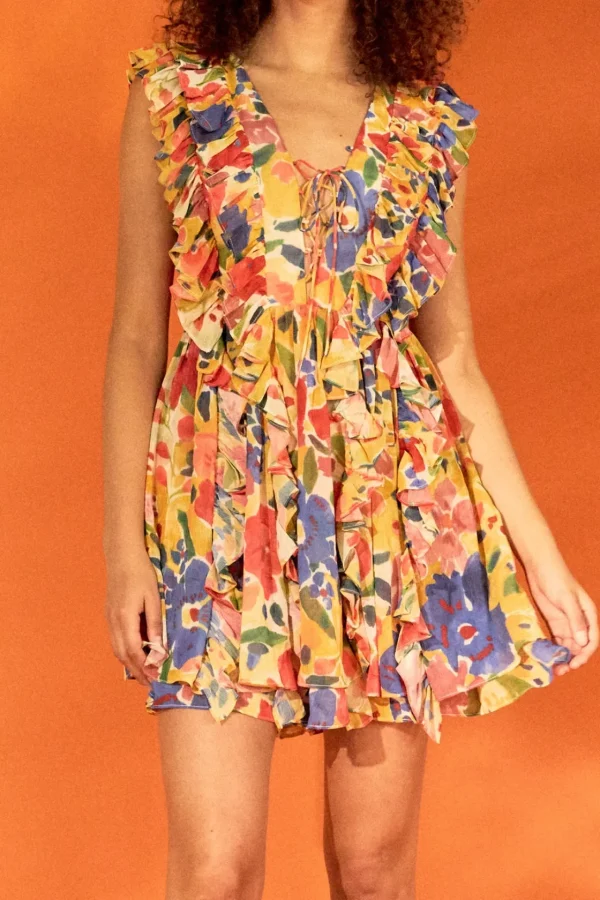 ENDLESS ROSE Floral Dresses | Tops*- Pop Floral Chiffon Ruffled Mini MULTI