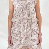 ENDLESS ROSE Tops*- Multi Ruffled Layered Mini Dress BEIGE