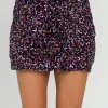 ENDLESS ROSE Skirts | Tops*- Multi Sequin Mini Skirt PURPLE