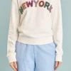 ENDLESS ROSE Tops*- New York Embellished Sweatshirt WHITE