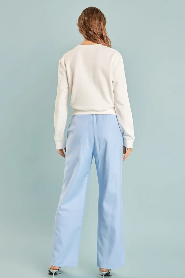 ENDLESS ROSE Tops*- New York Embellished Sweatshirt WHITE