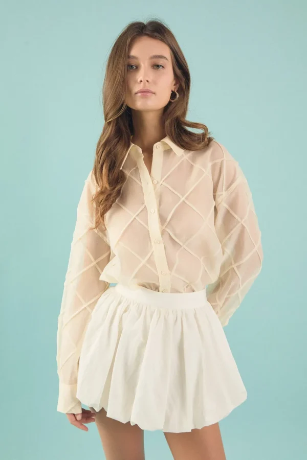 ENDLESS ROSE Skirts | Tops*- Noa High Waisted Bubble Skirt CREAM