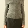 ENDLESS ROSE Sweaters & Knits | Tops*- Off Shoulder Cable Knit Sweater HEATHERGREY