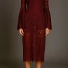 ENDLESS ROSE Lace Dresses | Tops*- Off Shoulder Lace Maxi Dress BURGUNDY