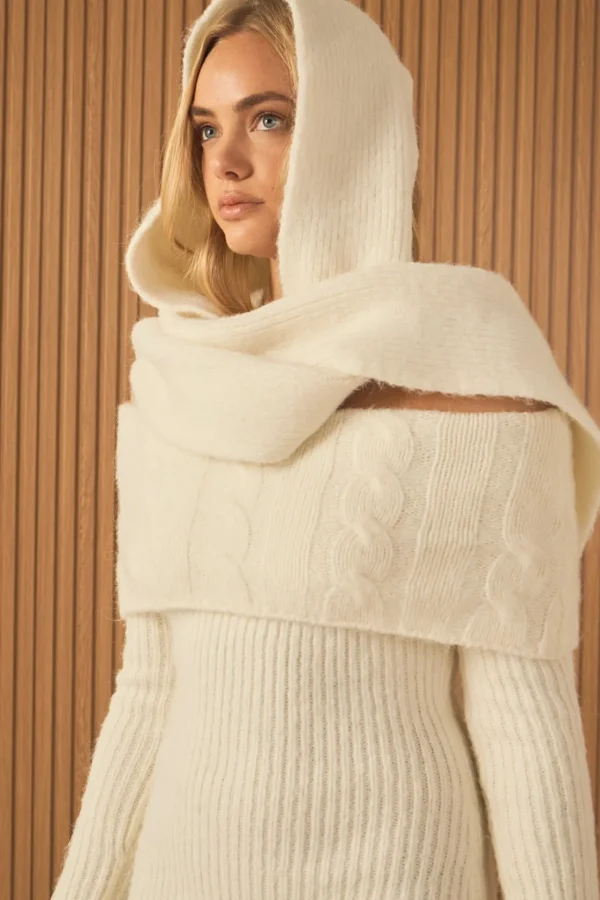 ENDLESS ROSE Sweaters & Knits | Tops*- Off Shoulder Sweater Mini Dress IVORY