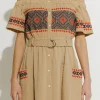 ENDLESS ROSE Tops*- Off the Shoulder Embroidered Dress BEIGE