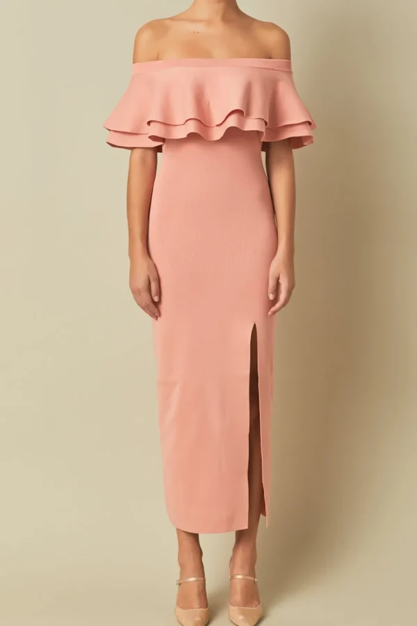 ENDLESS ROSE Sweaters & Knits | Tops*- Off the Shoulder Ruffle Maxi Dress