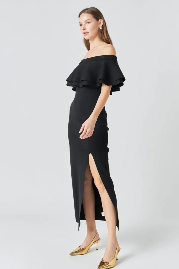 ENDLESS ROSE Sweaters & Knits | Tops*- Off the Shoulder Ruffle Maxi Dress