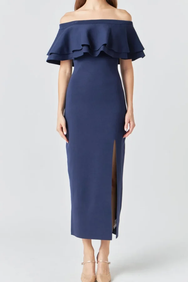 ENDLESS ROSE Sweaters & Knits | Tops*- Off the Shoulder Ruffle Maxi Dress
