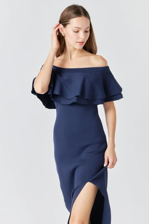 ENDLESS ROSE Sweaters & Knits | Tops*- Off the Shoulder Ruffle Maxi Dress