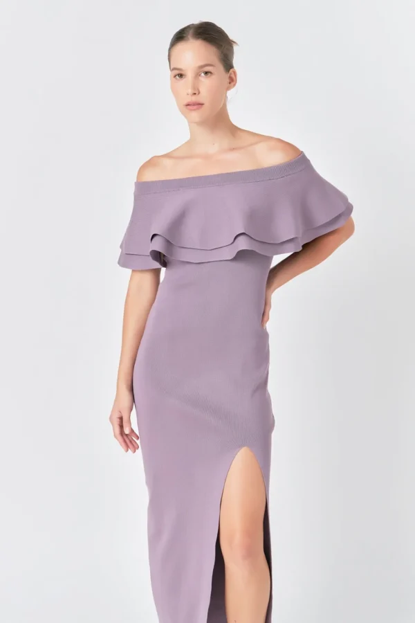 ENDLESS ROSE Sweaters & Knits | Tops*- Off the Shoulder Ruffle Maxi Dress