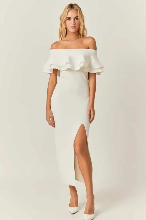 ENDLESS ROSE Sweaters & Knits | Tops*- Off the Shoulder Ruffle Maxi Dress