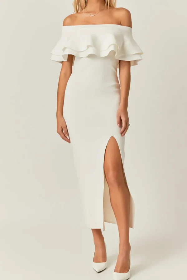 ENDLESS ROSE Sweaters & Knits | Tops*- Off the Shoulder Ruffle Maxi Dress