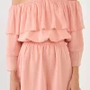 ENDLESS ROSE Tops*- Off-shouldered Romper with Stitch Detail BLUSH