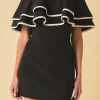 ENDLESS ROSE Sweaters & Knits | Tops*- Off-The-Shoulder Ruffle Mini Dress BLACK/WHITE