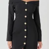 ENDLESS ROSE Little Black Dress | Blazers*- Off-The-Shoulder Blazer Dress BLACK