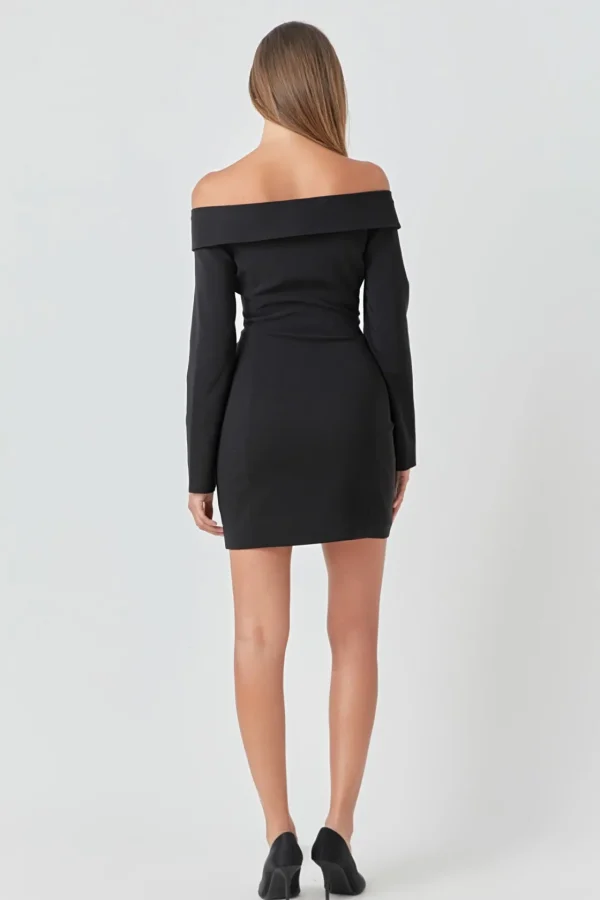 ENDLESS ROSE Little Black Dress | Blazers*- Off-The-Shoulder Blazer Dress BLACK