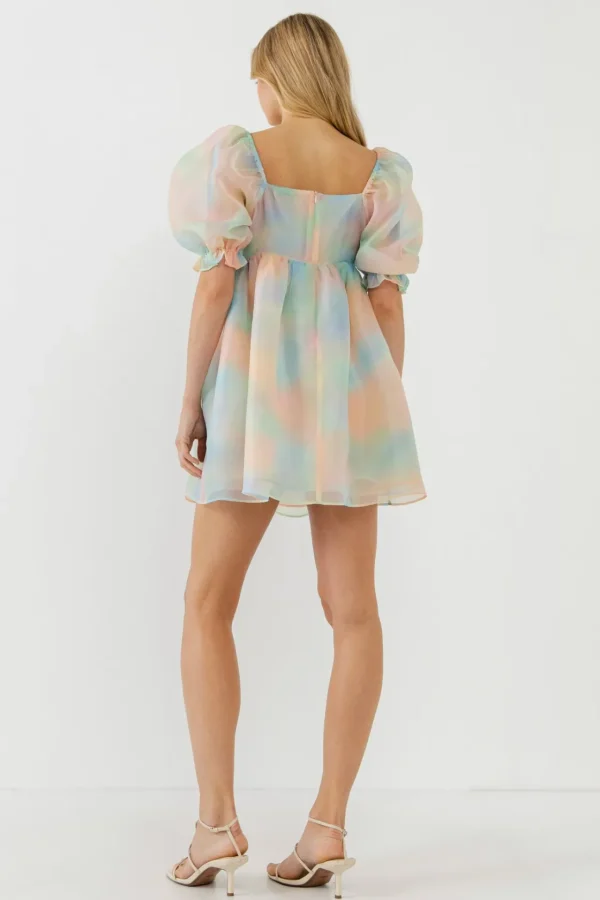 ENDLESS ROSE Tops*- Ombre Puff MIni Dress MULTI