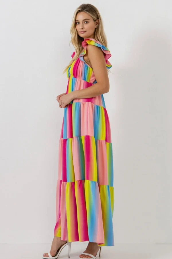 ENDLESS ROSE Tops*- Ombre Stripe Maxi Dress MULTI