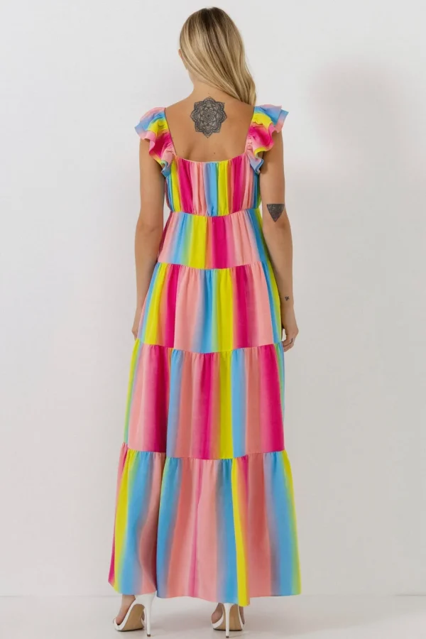 ENDLESS ROSE Tops*- Ombre Stripe Maxi Dress MULTI