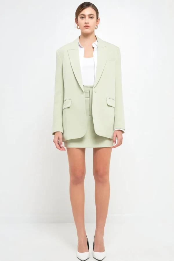 ENDLESS ROSE Blazers | Tops*- One Button Down Boxy Blazer
