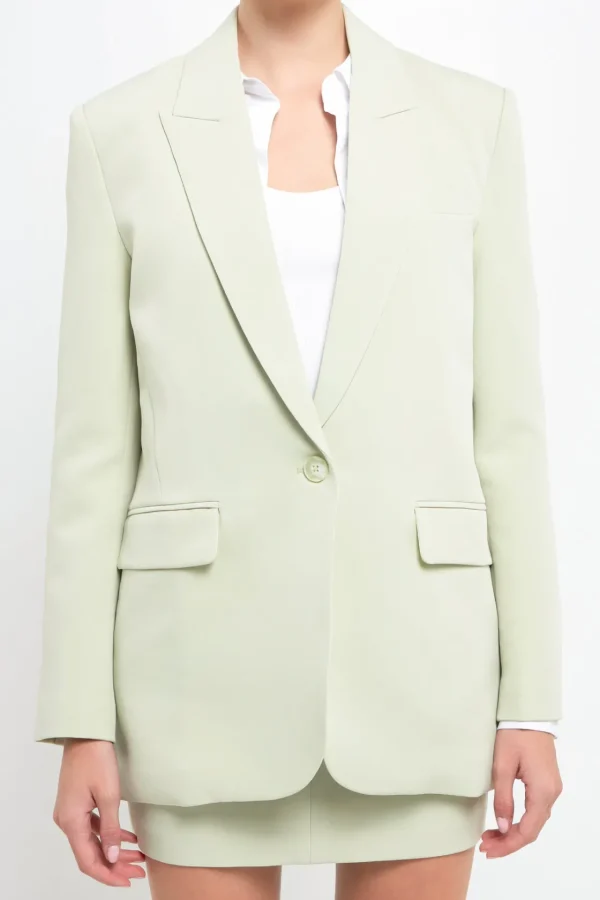 ENDLESS ROSE Blazers | Tops*- One Button Down Boxy Blazer