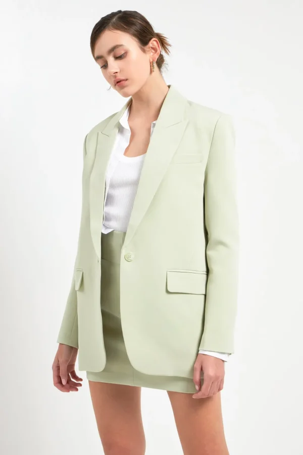 ENDLESS ROSE Blazers | Tops*- One Button Down Boxy Blazer