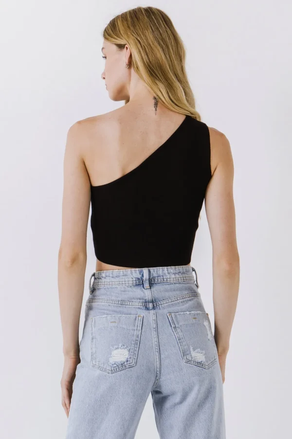 ENDLESS ROSE Sweaters & Knits | Tops*- One Shoulder Knit Crop Top