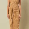 ENDLESS ROSE One Shoulder | Tops*- One Shoulder Maxi Dress TAN