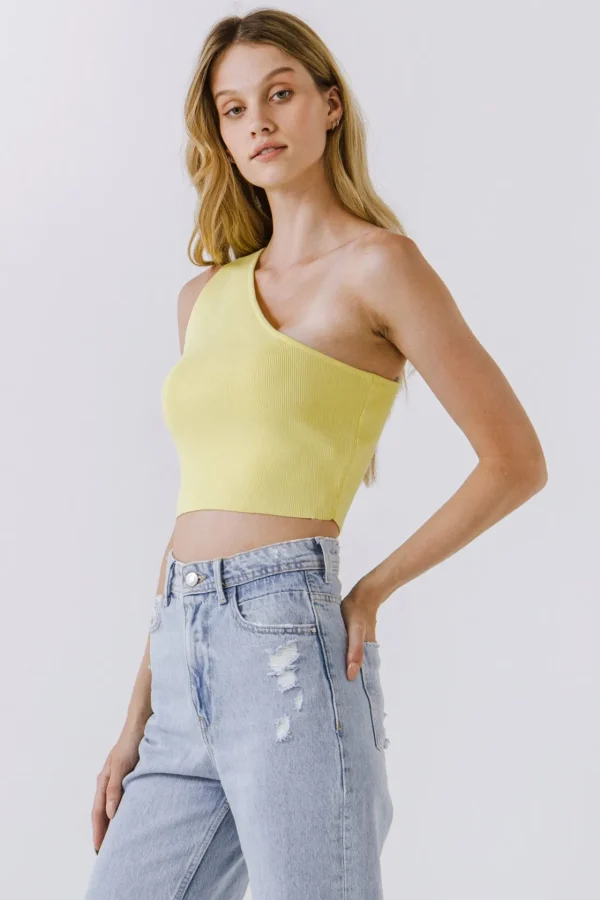 ENDLESS ROSE Sweaters & Knits | Tops*- One Shoulder Knit Crop Top