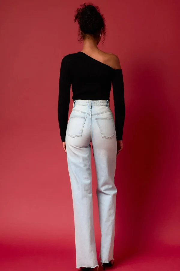ENDLESS ROSE Sweaters & Knits*- One Shoulder Ribbed Top BLACK
