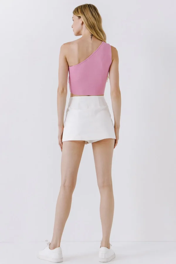 ENDLESS ROSE Sweaters & Knits | Tops*- One Shoulder Knit Crop Top