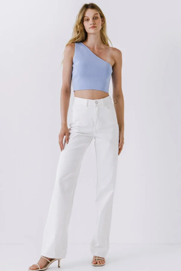 ENDLESS ROSE Sweaters & Knits | Tops*- One Shoulder Knit Crop Top