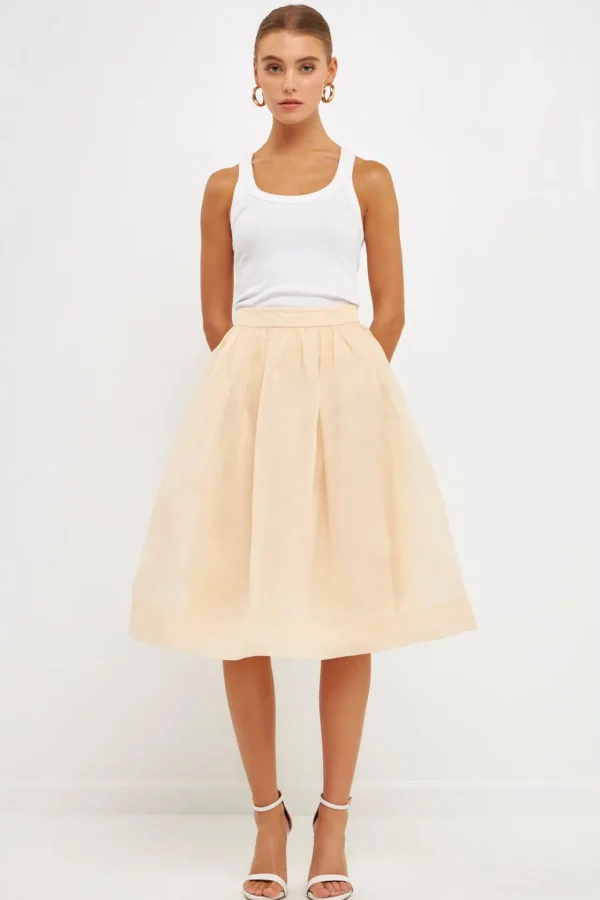 ENDLESS ROSE Skirts | Tops*- Organza A Line Midi Skirt CREAM
