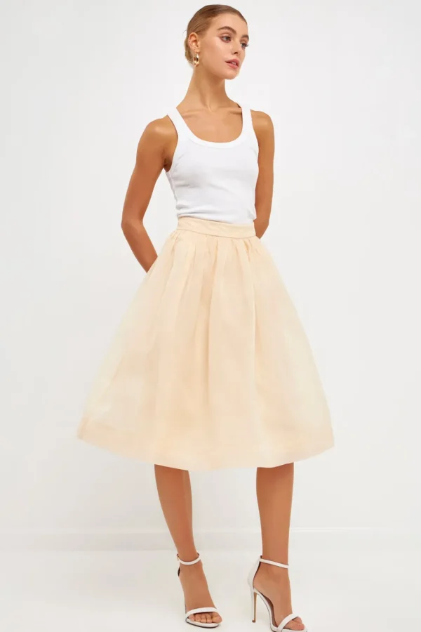 ENDLESS ROSE Skirts | Tops*- Organza A Line Midi Skirt CREAM