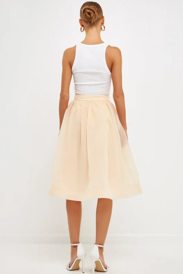 ENDLESS ROSE Skirts | Tops*- Organza A Line Midi Skirt CREAM