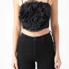 ENDLESS ROSE Tops*- Organza Flower Top