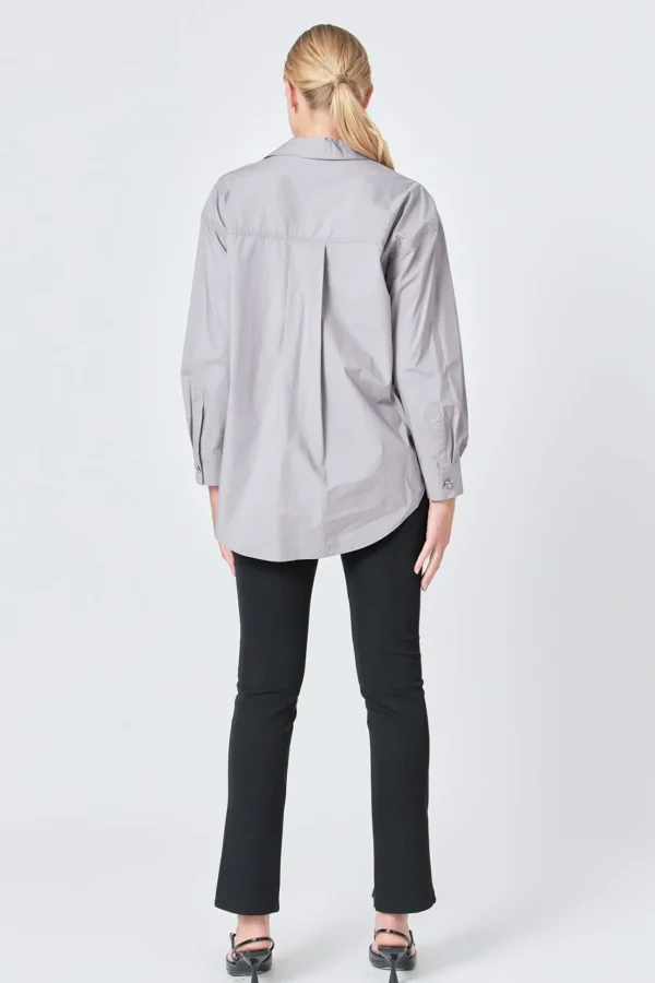 ENDLESS ROSE Shirts & Blouses | Tops*- Oversize Button Collared Shirt