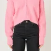 ENDLESS ROSE Jackets & Coats | Tops*- Oversize Collar Knit Jacket PINK
