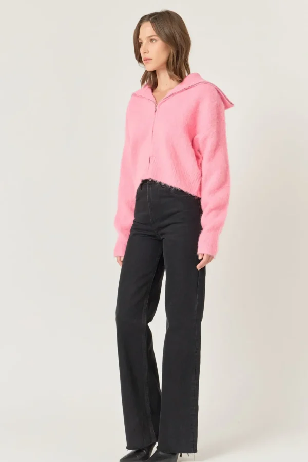 ENDLESS ROSE Jackets & Coats | Tops*- Oversize Collar Knit Jacket PINK