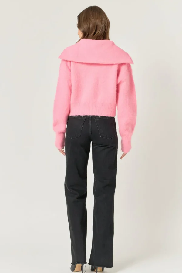 ENDLESS ROSE Jackets & Coats | Tops*- Oversize Collar Knit Jacket PINK