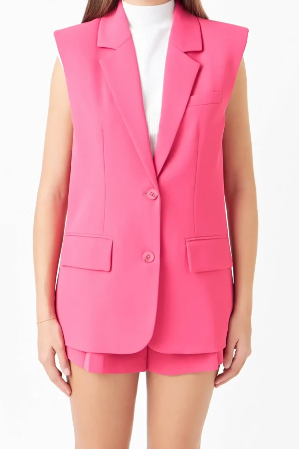 ENDLESS ROSE Matching Sets | Blazers*- Oversize Vest Blazer FUCHSIA