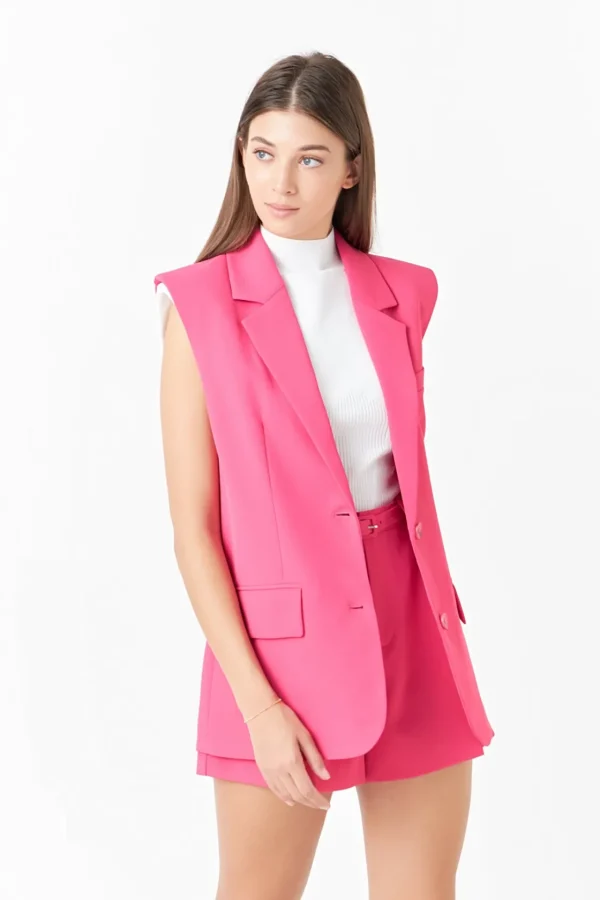 ENDLESS ROSE Matching Sets | Blazers*- Oversize Vest Blazer FUCHSIA