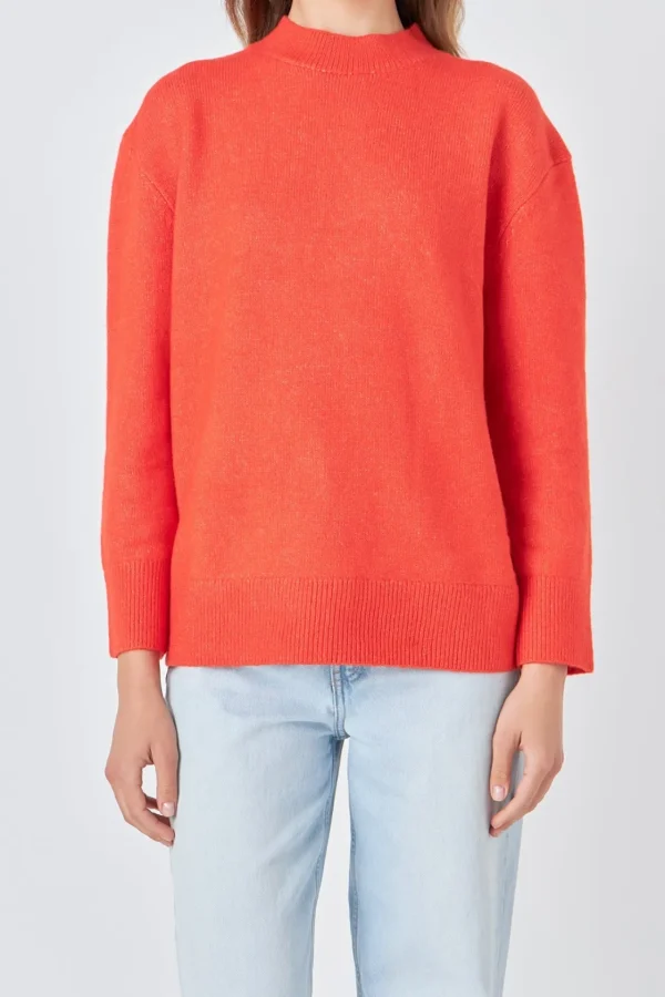 ENDLESS ROSE Sweaters & Knits | Tops*- Oversized Crewneck Sweater ORANGE