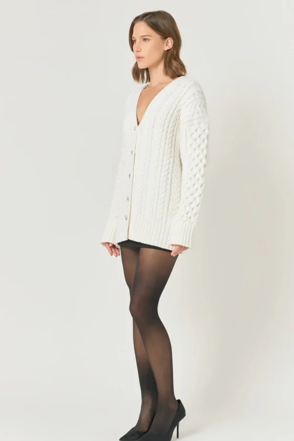 ENDLESS ROSE Sweaters & Knits | Tops*- Oversized Cable Knit Cardigan IVORY