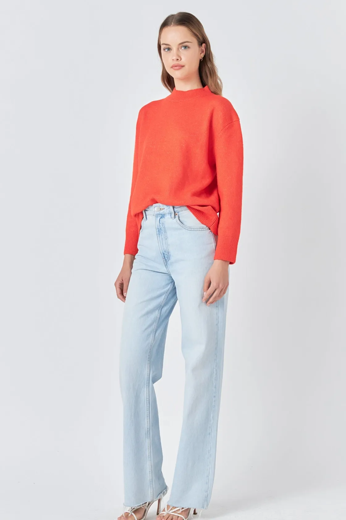 endless_rose__oversized_c_1-2.webp ENDLESS ROSE Sweaters & Knits | Tops*- Oversized Crewneck Sweater ORANGE