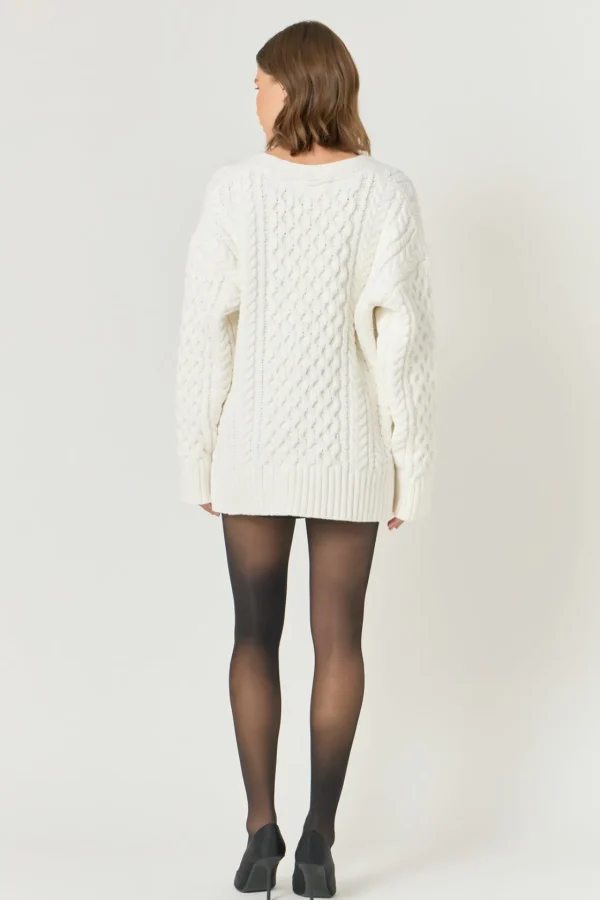 ENDLESS ROSE Sweaters & Knits | Tops*- Oversized Cable Knit Cardigan IVORY